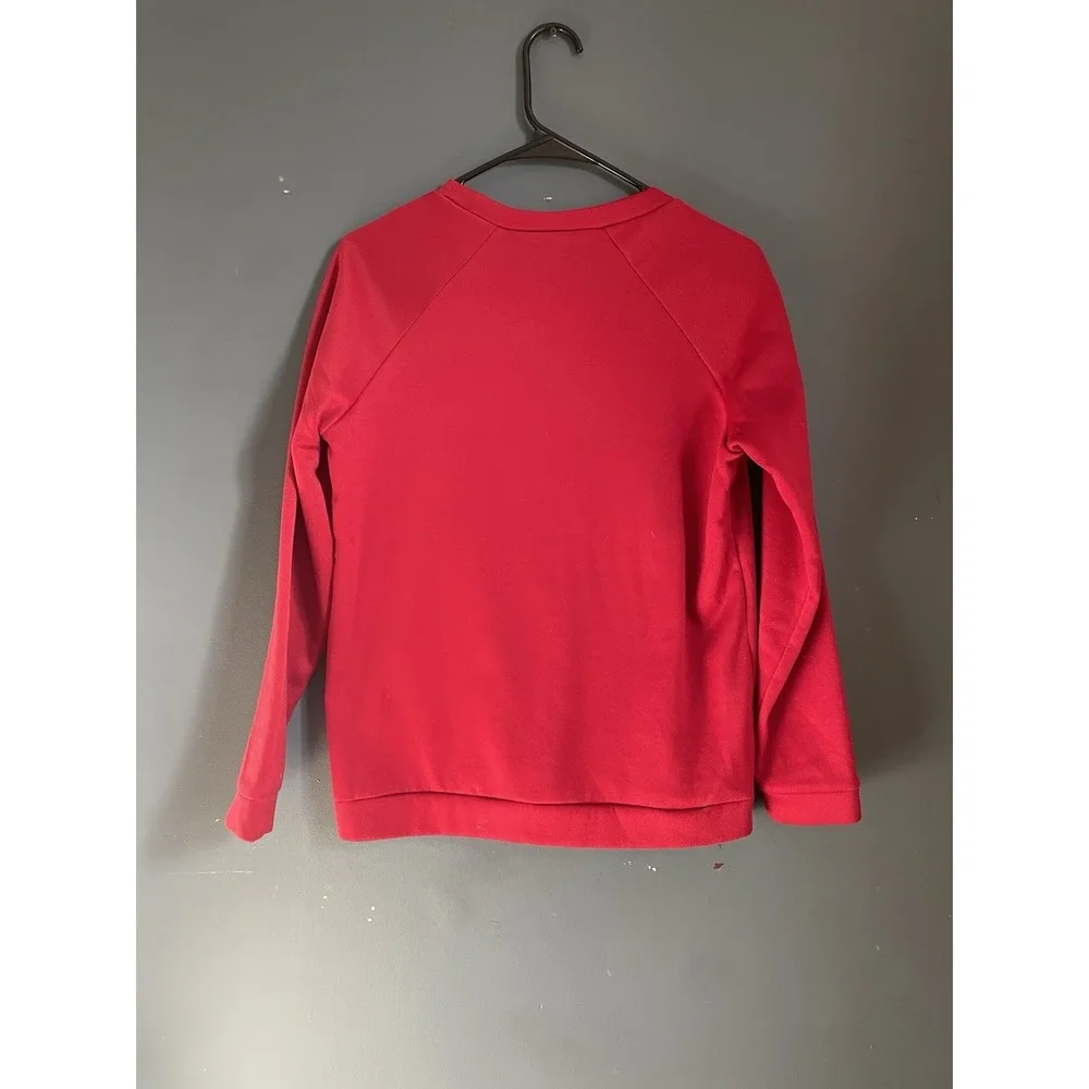 Womens Red Santa‎ Baby Crewneck Sweatshirt Christmas Holiday Pullover Size M - Picture 3 of 4